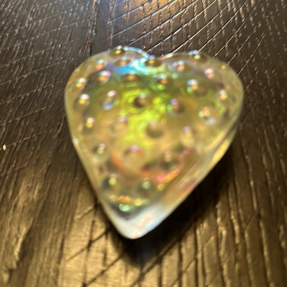 Robert Held RHAG Art Glass Gold Iridescent Swirl Heart. - Picture 1 of 3